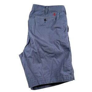 Polo Ralph Lauren Men Flat Front Chino Shorts Navy Blue Sz 42 classy preppy